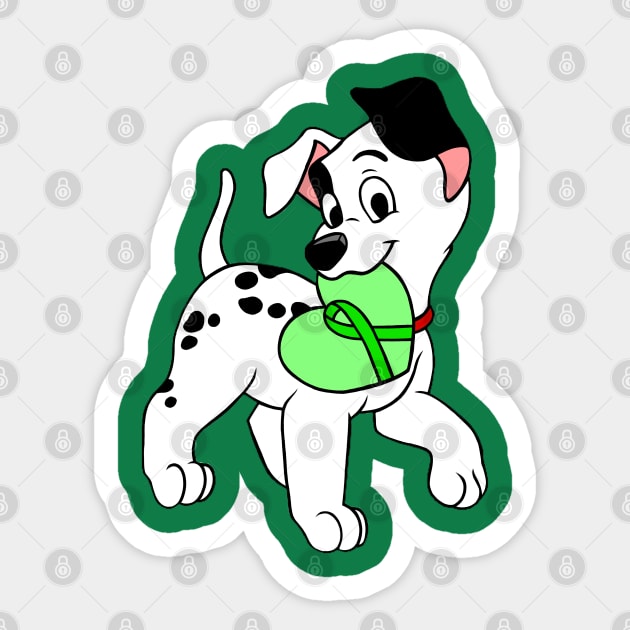 Dalmatian with green Awareness ribbon Sticker by CaitlynConnor